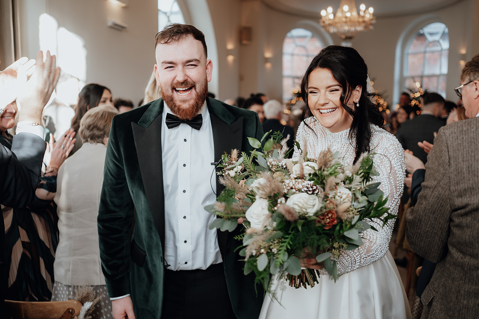 Ice luges, customised cocktails and flower clouds reign supreme at this New Year's Eve wedding at Iscoyd Park by Patrick Partridge Photography