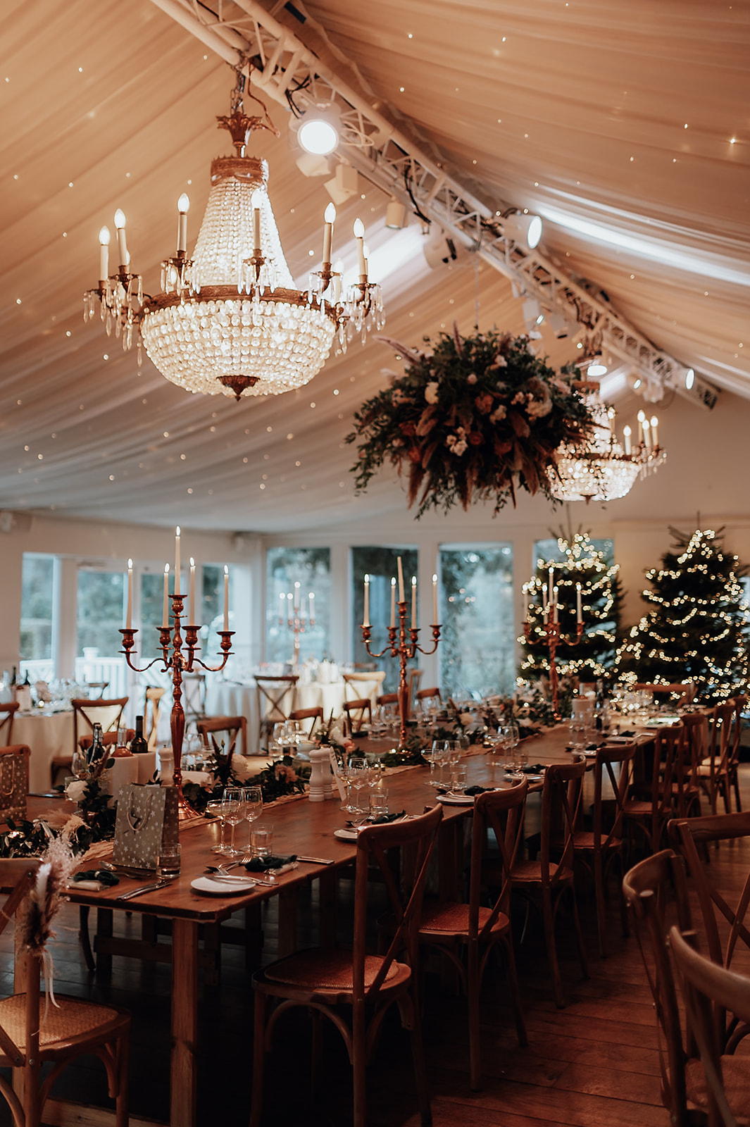 Ice luges, customised cocktails and flower clouds reign supreme at this New Year's Eve wedding at Iscoyd Park by Patrick Partridge Photography