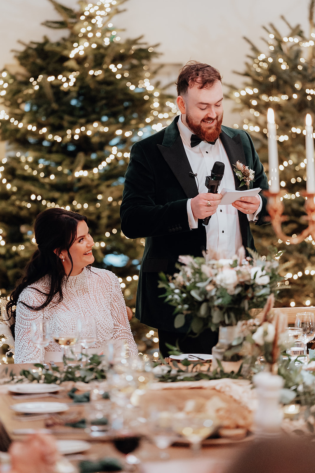 Ice luges, customised cocktails and flower clouds reign supreme at this New Year's Eve wedding at Iscoyd Park by Patrick Partridge Photography