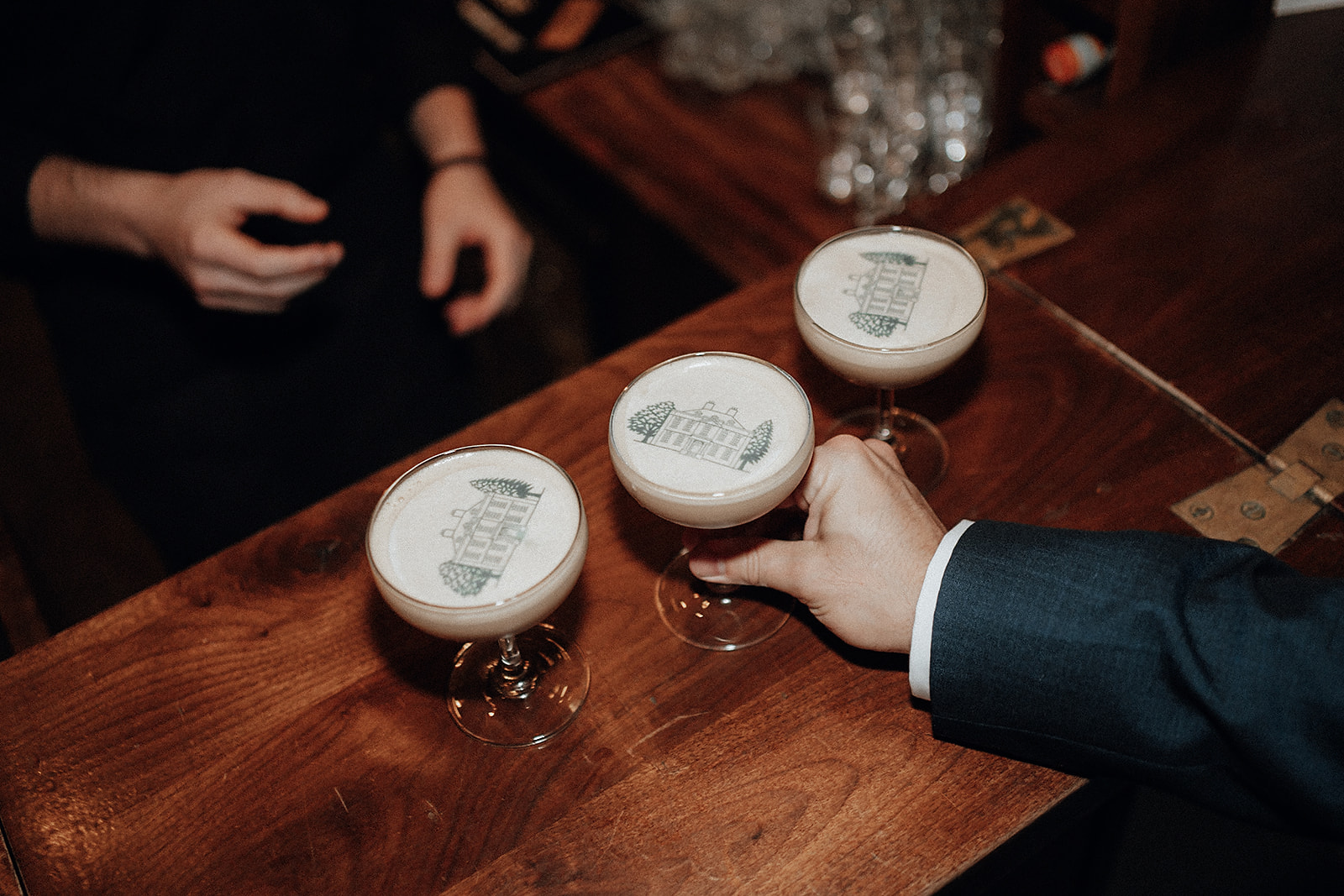 Ice luges, customised cocktails and flower clouds reign supreme at this New Year's Eve wedding at Iscoyd Park by Patrick Partridge Photography